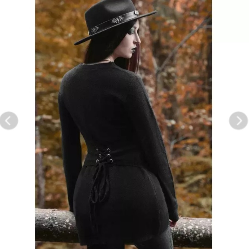 Killstar Black Lace-Up Sweater